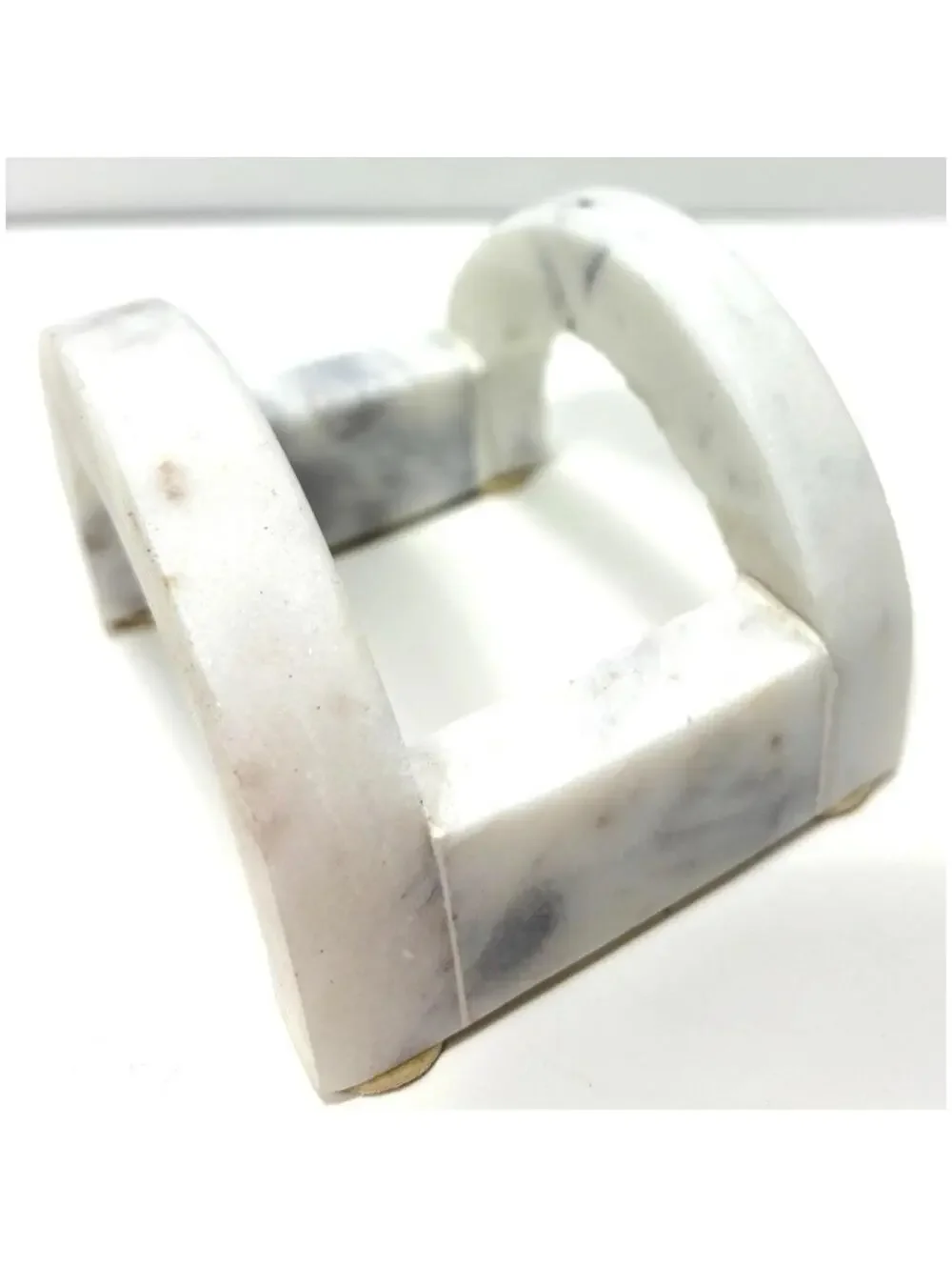 White Grey Marble Coaster Holder Modern Stone Look Home Decor Organizer Only